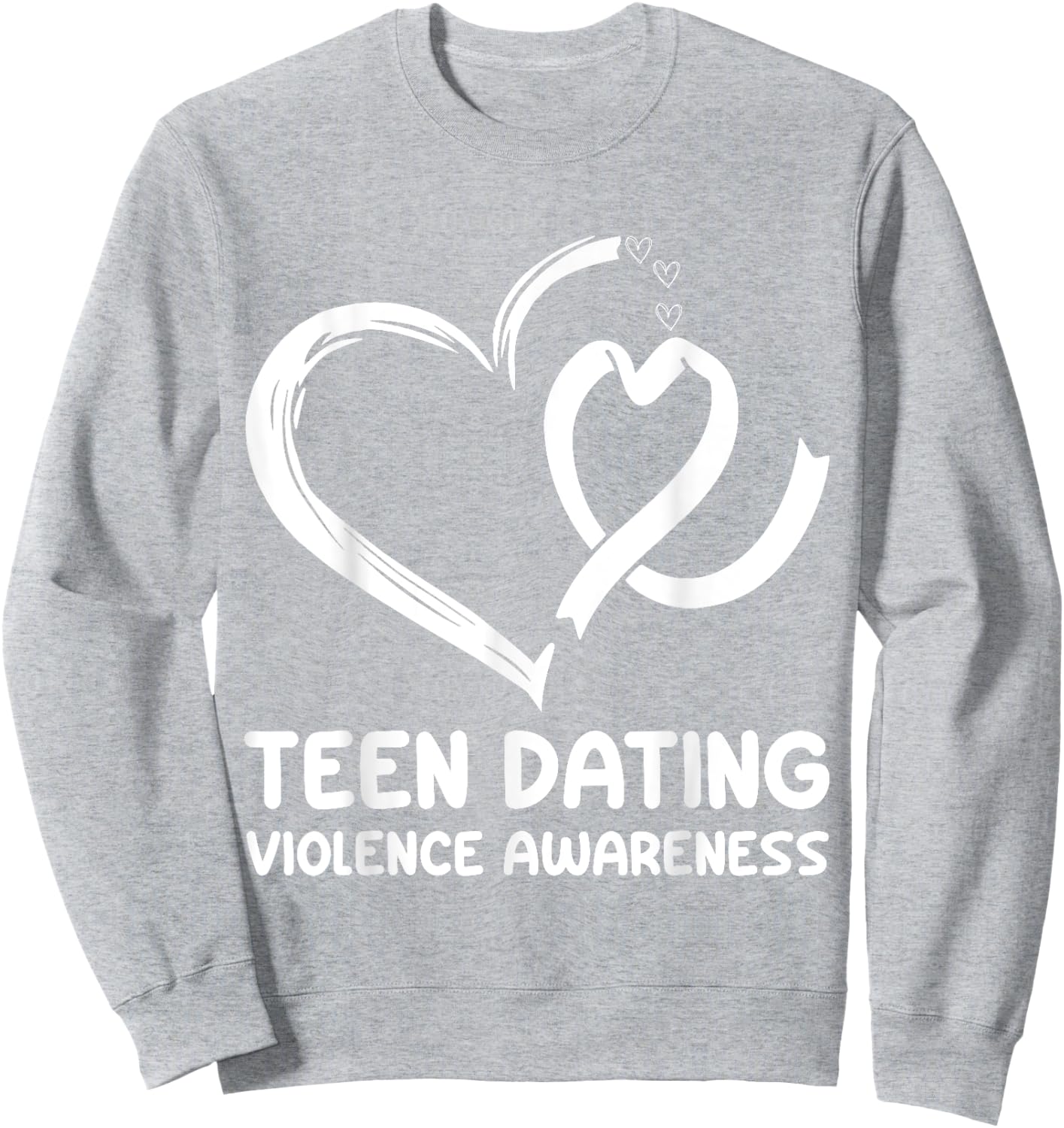 heart ribbon We Wear orange teen dating violence Awareness Sweatshirt - Sweatshirt | Ash