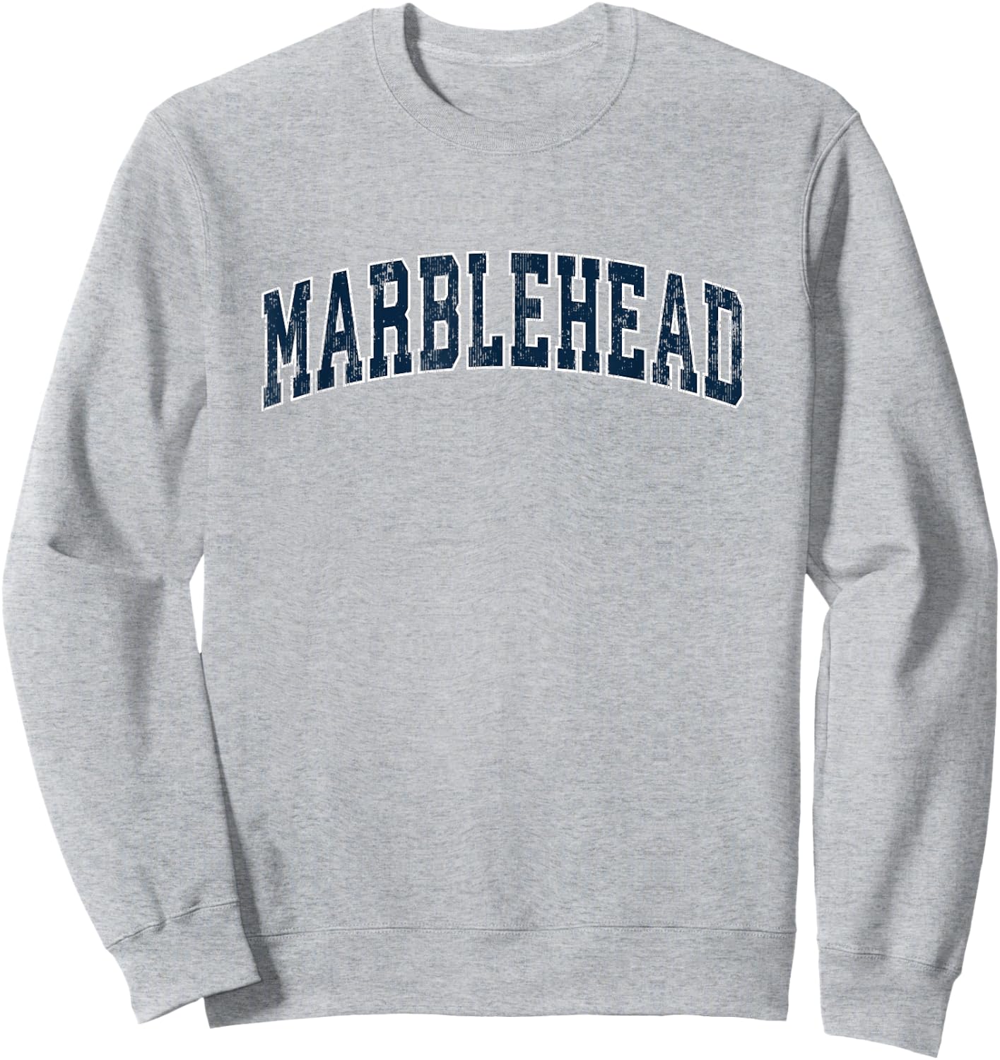 Marblehead Massachusetts MA Vintage Sports Design Navy Desig Sweatshirt - Sweatshirt | Ash