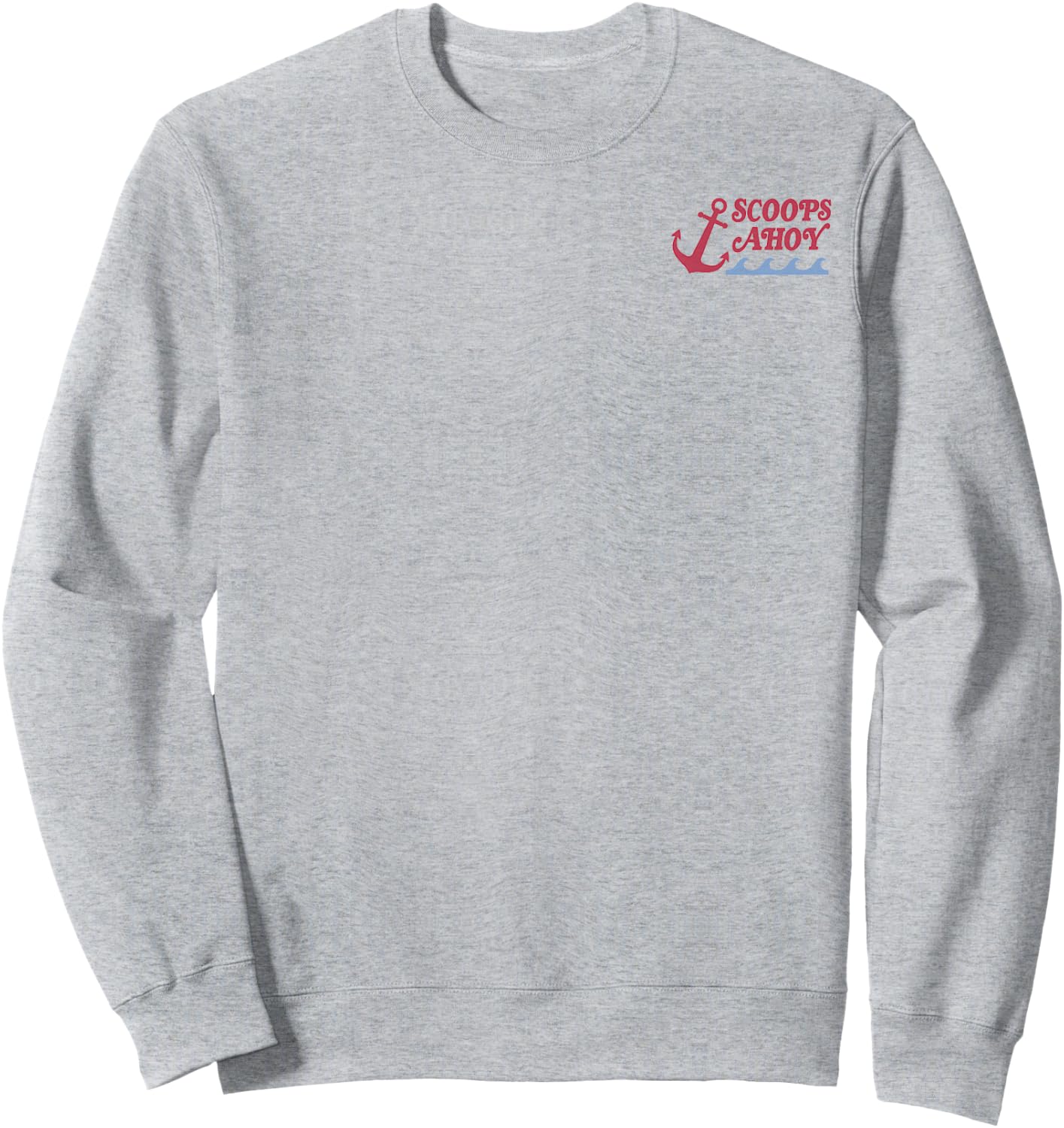 Stranger Things Scoops Ahoy Small Left Pocket Size Logo Sweatshirt - Sweatshirt | Ash