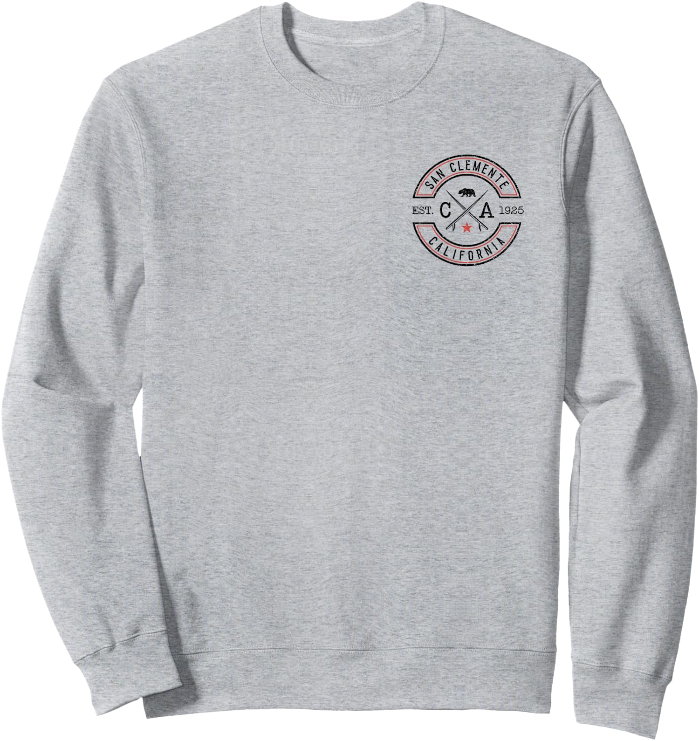 San Clemente California CA Retro Surfer Front & Back Sweatshirt - Sweatshirt | Ash