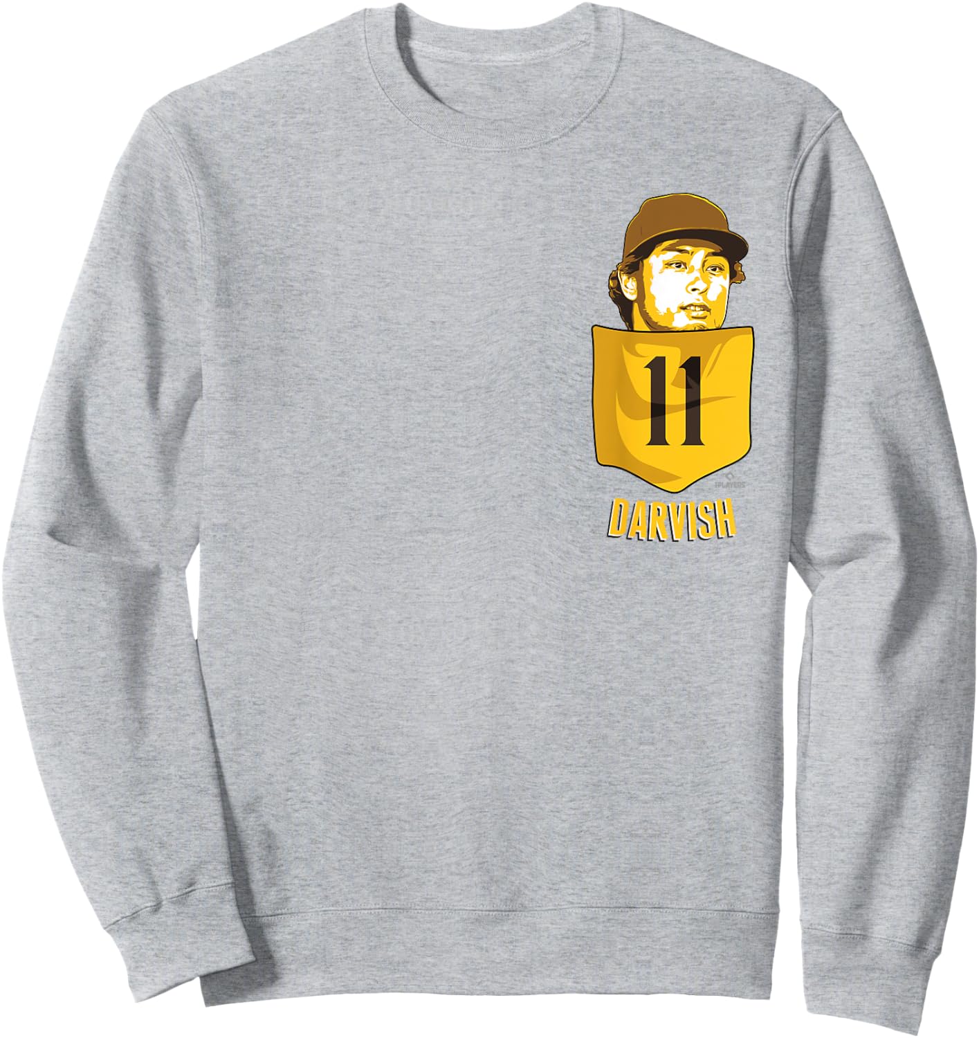 Yu Darvish San Diego Baseball Pocket MLBPA Sweatshirt - Sweatshirt | Ash