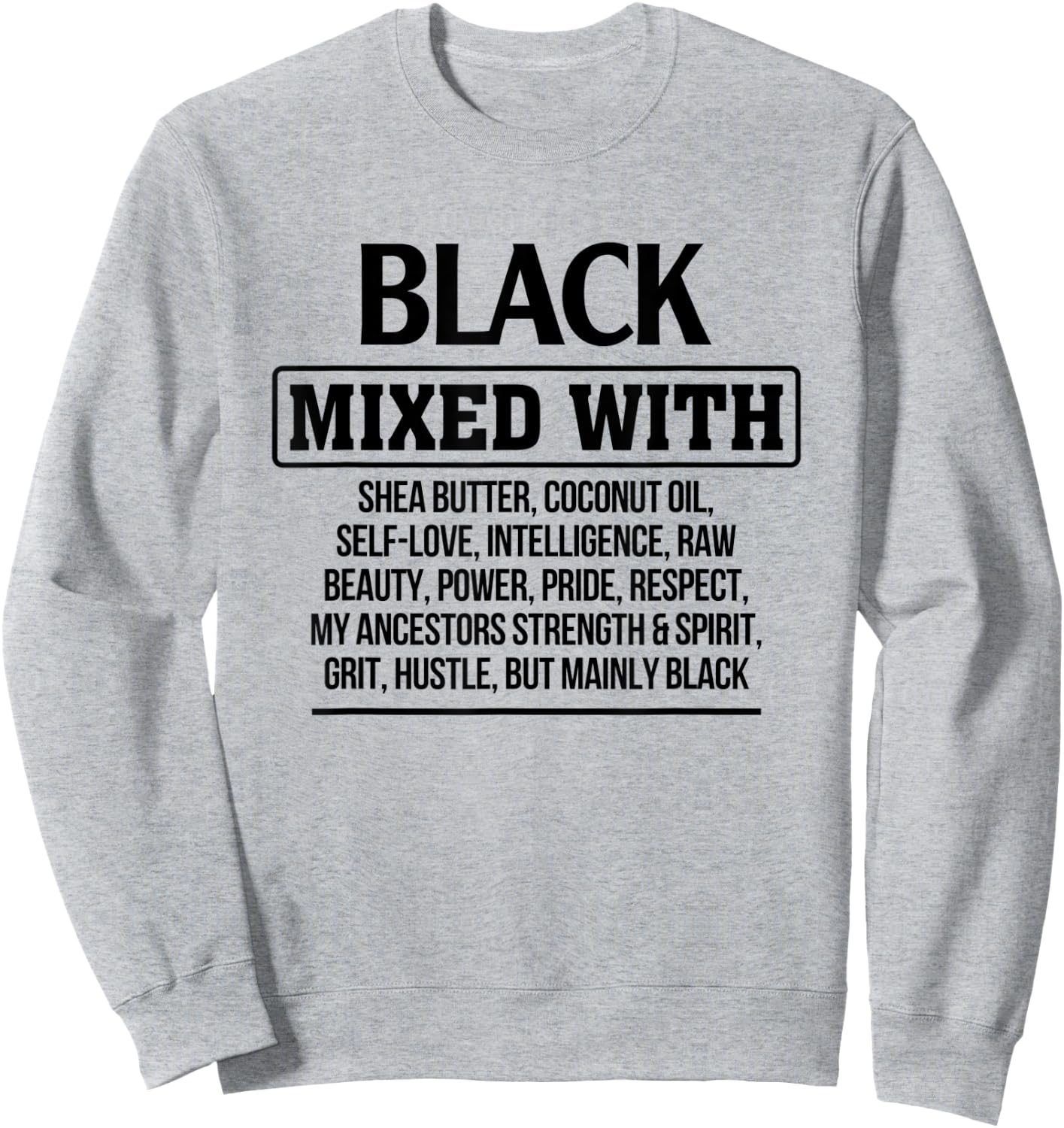 Black Mixed With Beauty Power Pride Proud Afro Black Girl Sweatshirt - Sweatshirt | Ash