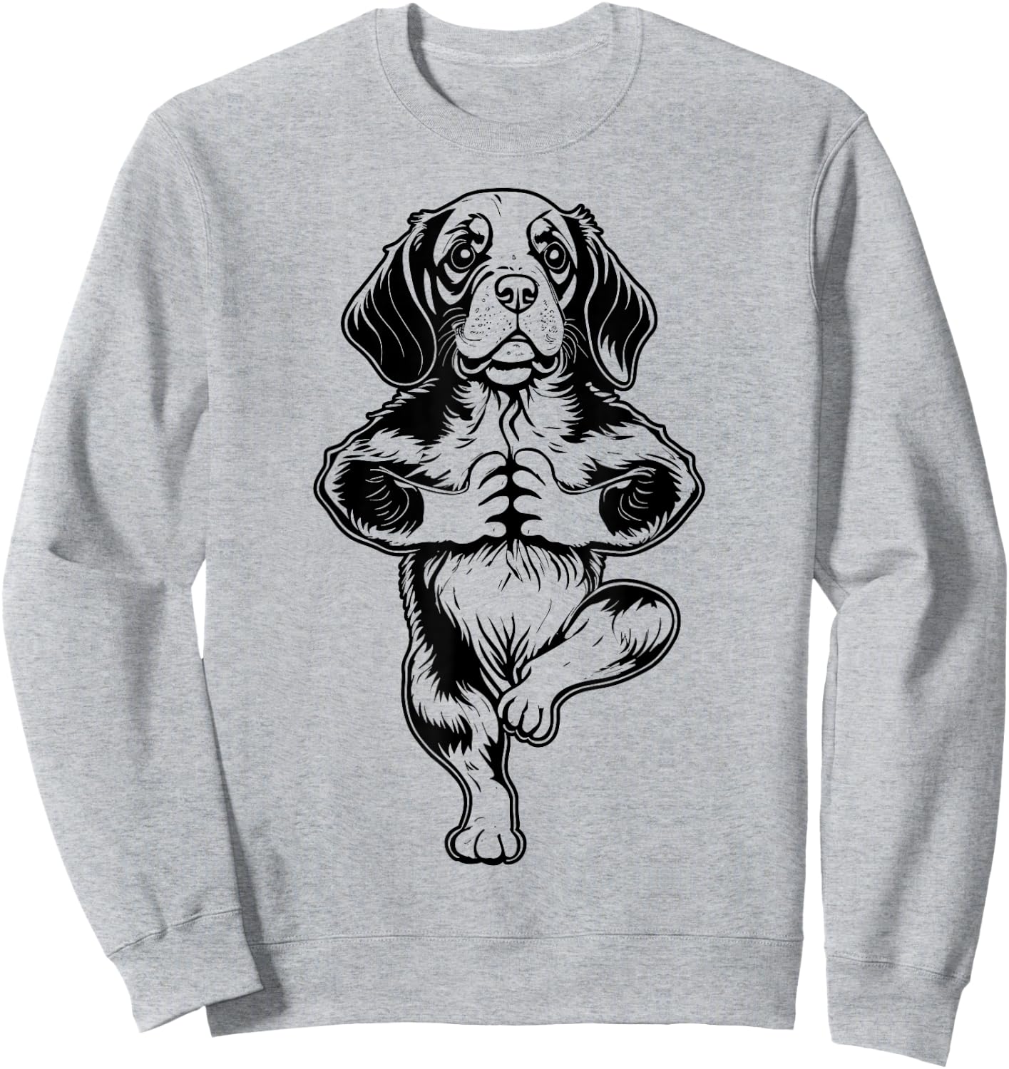 Beagle Yoga Puppy Dog Funny Dogs Tree Pose Vrikshasana Sweatshirt - Sweatshirt | Ash