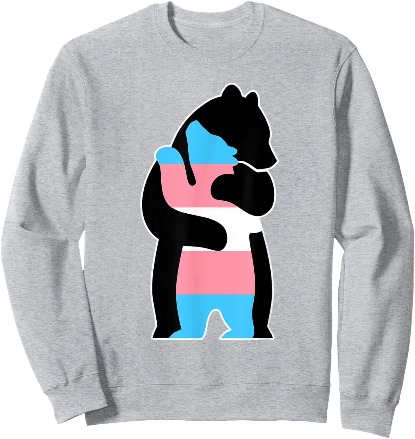 Trans Bear Hug Ally Pride Sweatshirt - Sweatshirt | Ash