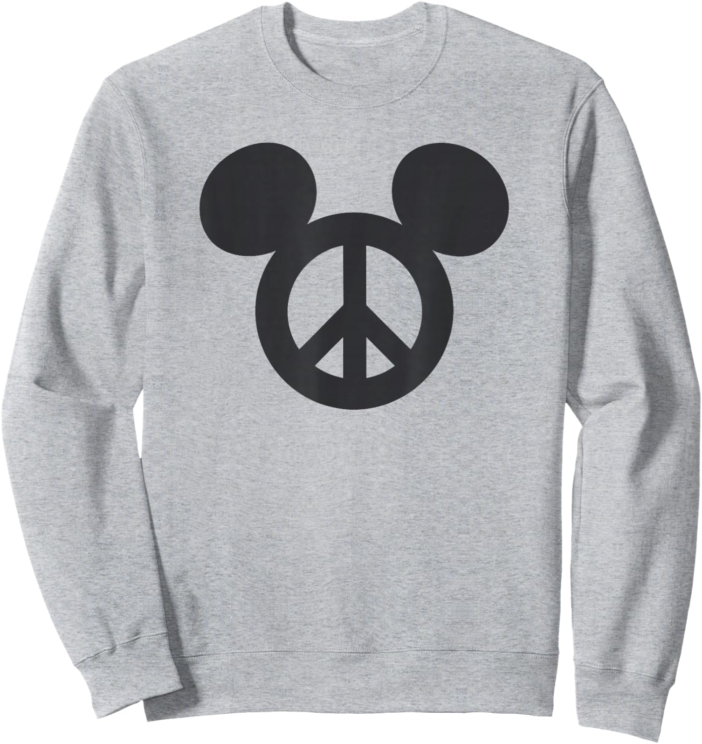 Disney Mickey And Friends Classic Peace Sign Mickey Logo Sweatshirt - Sweatshirt | Ash
