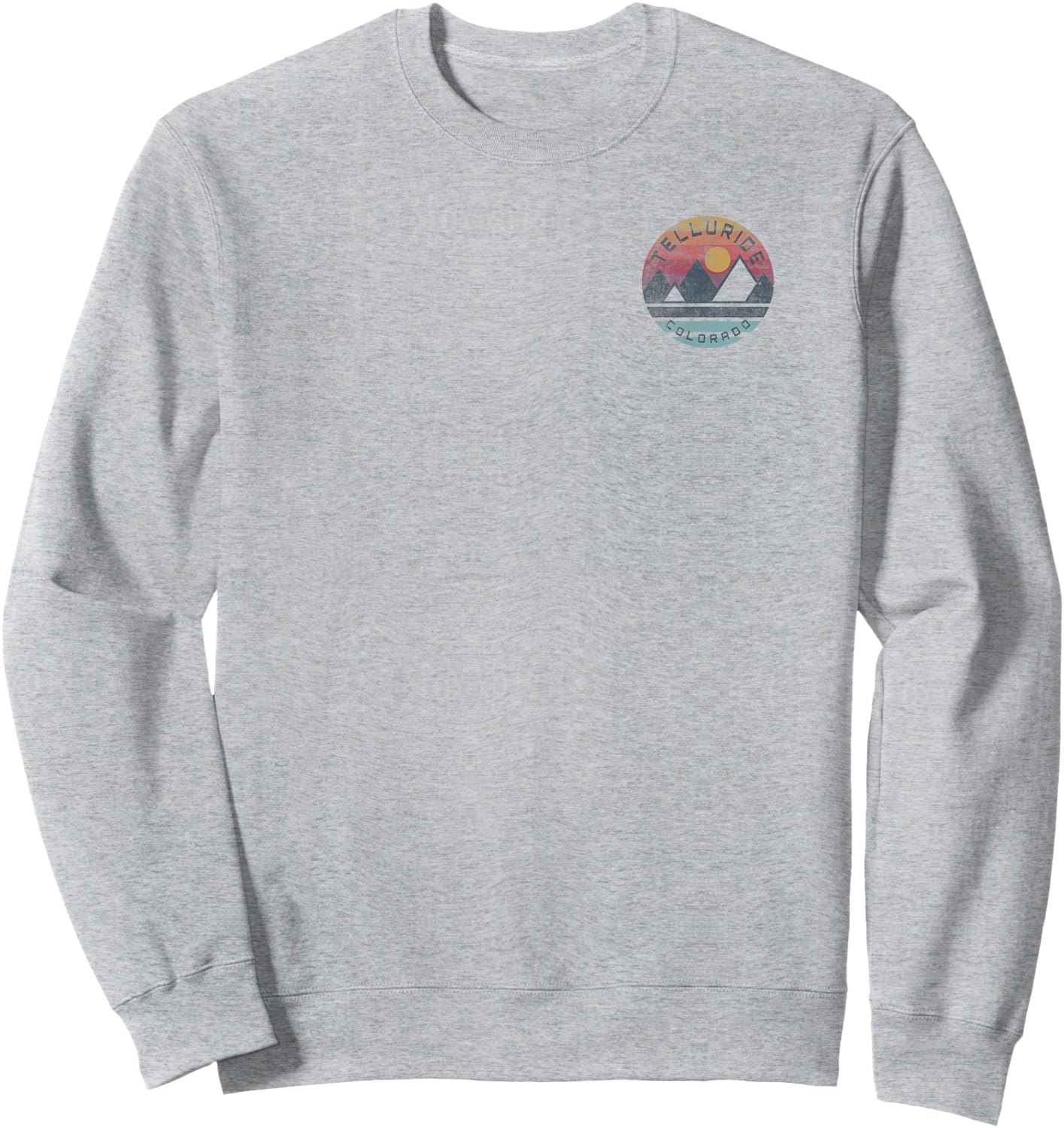 Telluride, Colorado Mountain Graphic Sweatshirt - Sweatshirt | Ash
