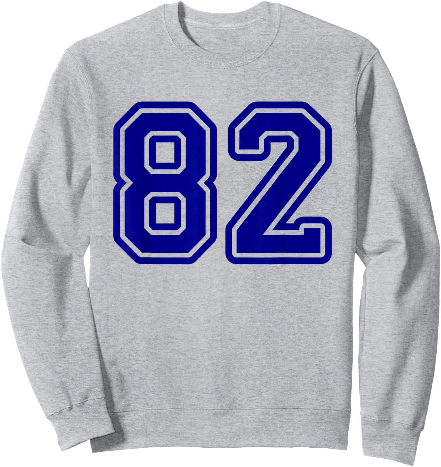Blue Sports Team Number 82 Sweatshirt - Sweatshirt | Ash