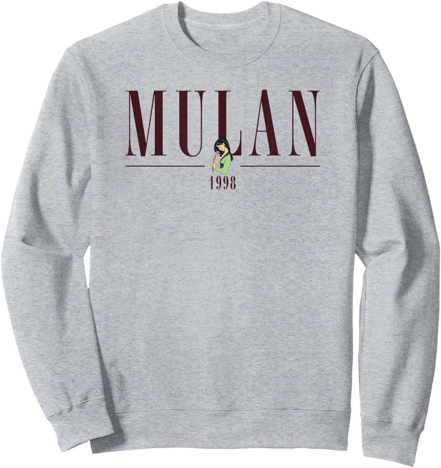 Disney Mulan Title & Portrait Nineteen Ninety-Eight Sweatshirt - Sweatshirt | Ash