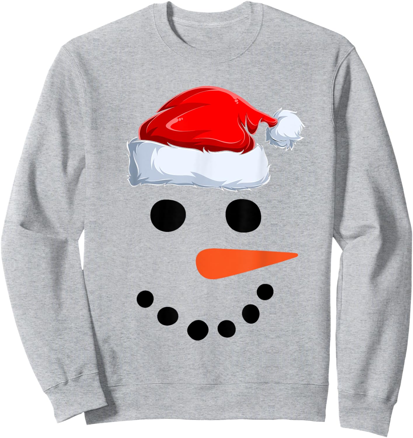 Winter Snowman Face Costume Christmas Snowman Sweatshirt - Sweatshirt | Ash