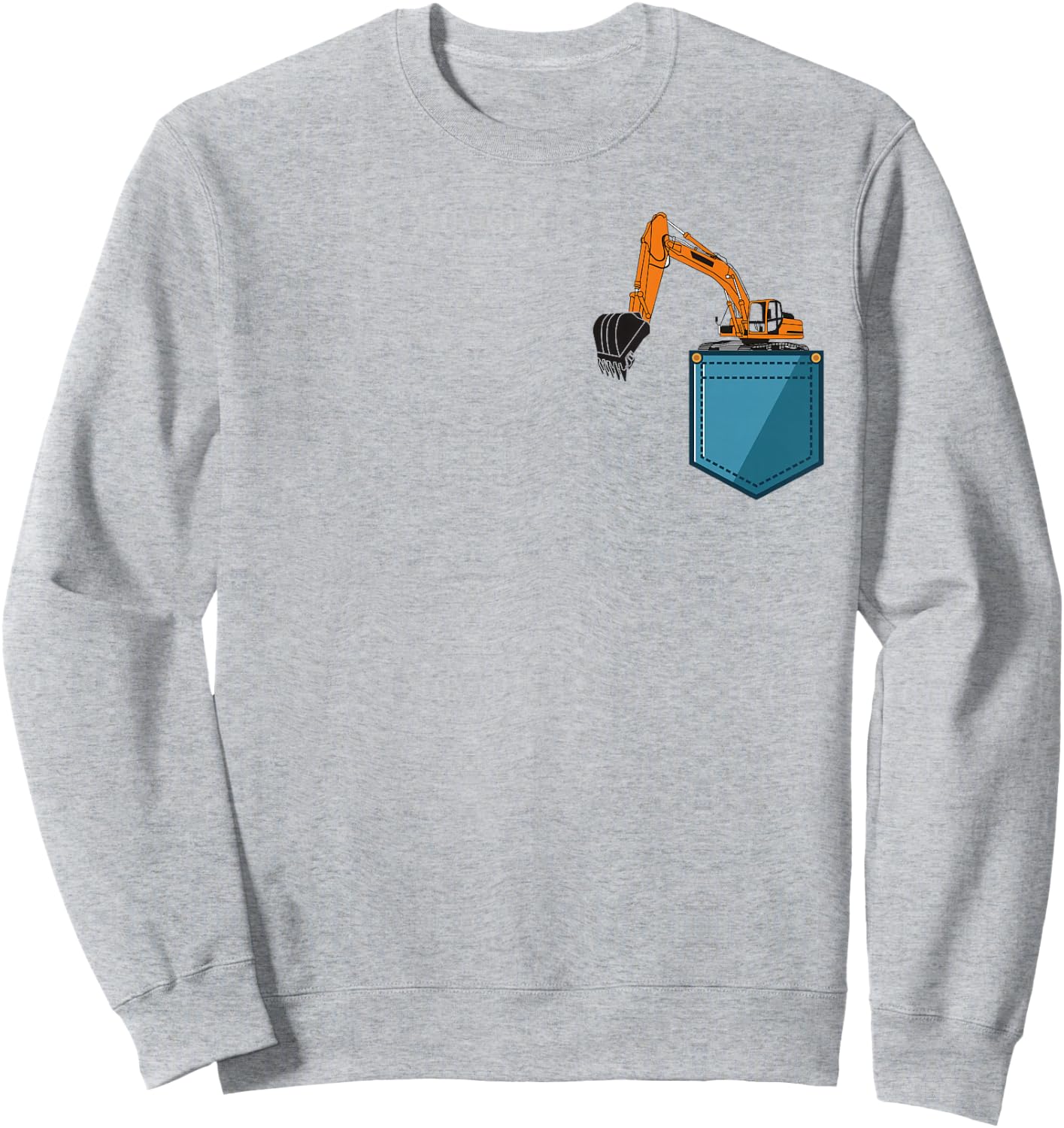 Construction Excavator Shirt for Boys Girls Men and Women Sweatshirt - Sweatshirt | Ash