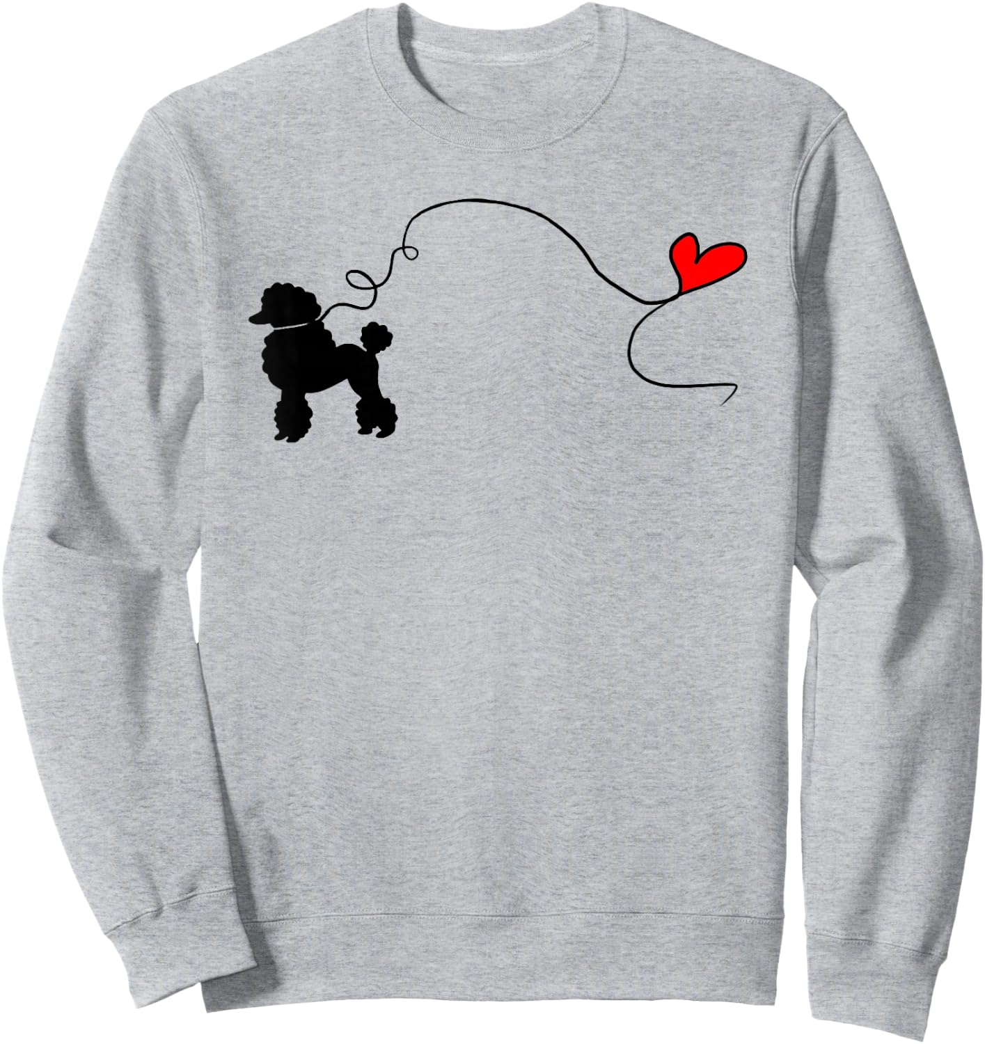 Sock Hop 50s Costume Poodle Shirt Cute Poodle 1950's Heart Sweatshirt - Sweatshirt | Ash
