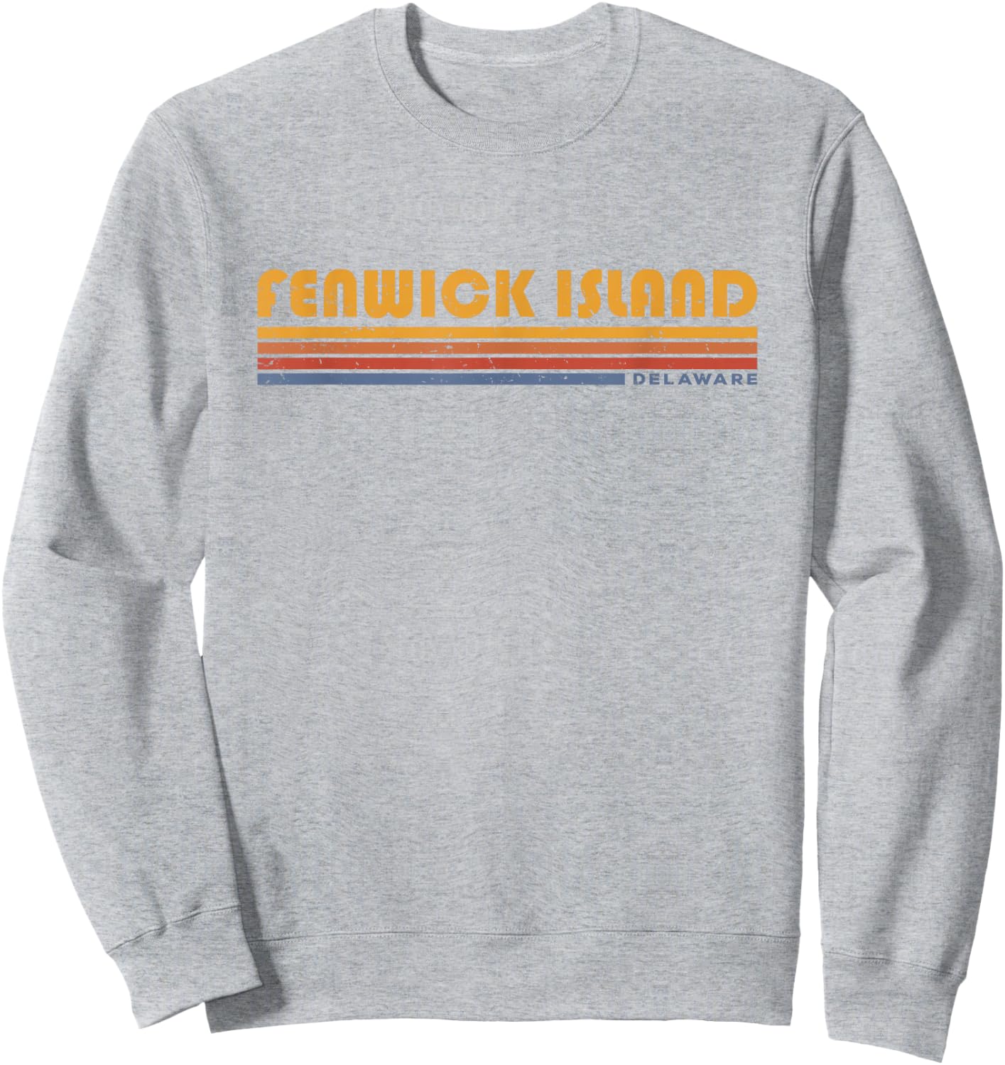 Vintage Fenwick Island, DE Delaware Retro 70s Style Vacay Sweatshirt - Sweatshirt | Ash