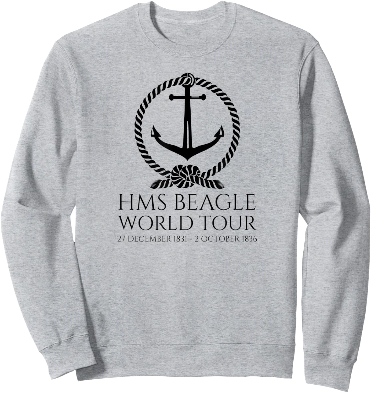 HMS Beagle World Tour - Charles Darwin - English History Sweatshirt - Sweatshirt | Ash