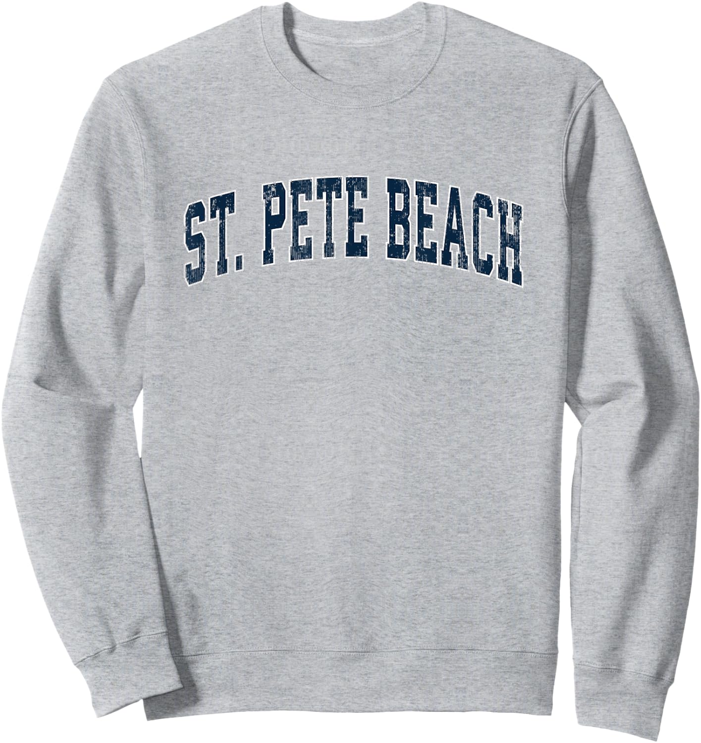 St. Pete Beach Florida FL Vintage Sports Design Navy Design Sweatshirt - Sweatshirt | Ash