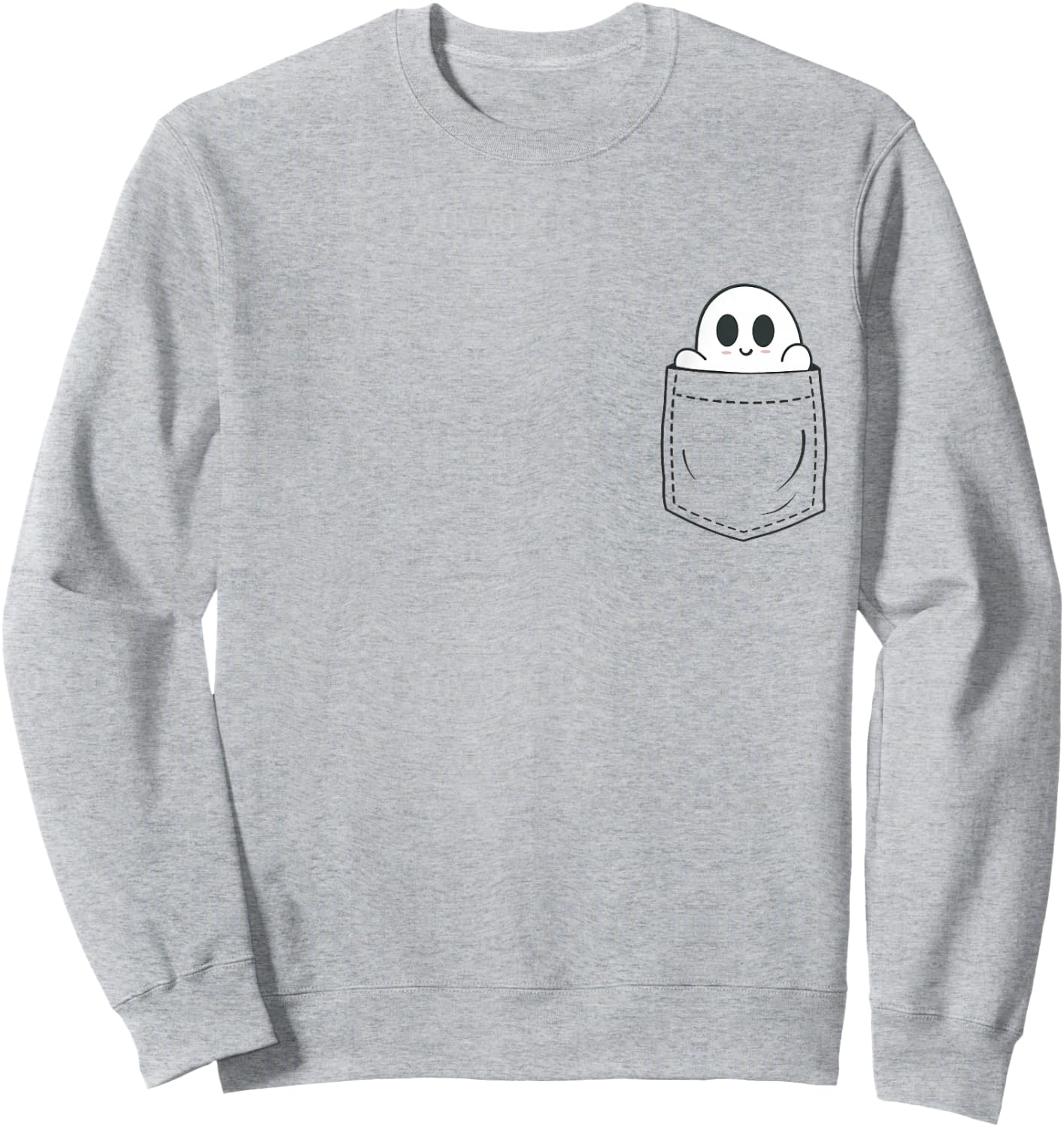 Ghost in Pocket Halloween Sweatshirt - Sweatshirt | Ash