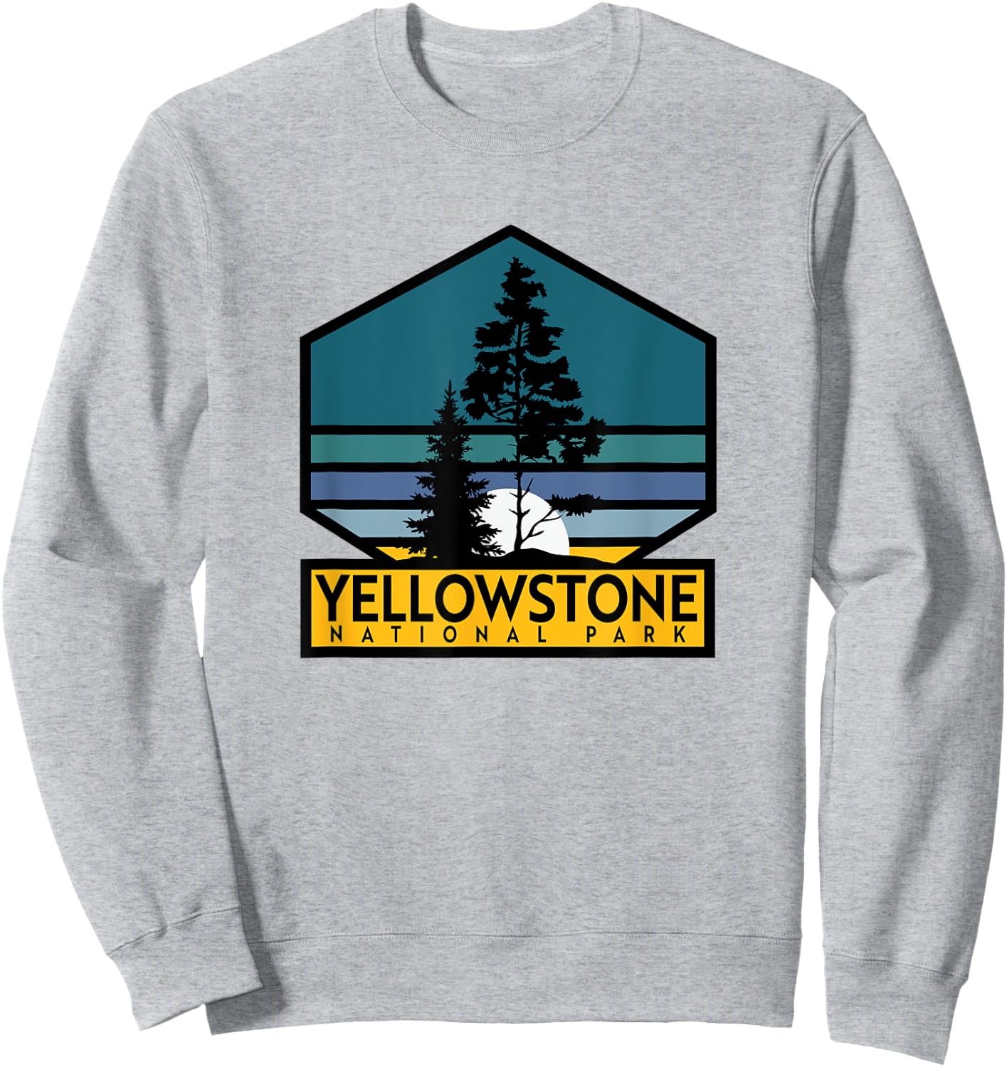 Yellowstone National Park Retro Sweatshirt - Sweatshirt | Ash