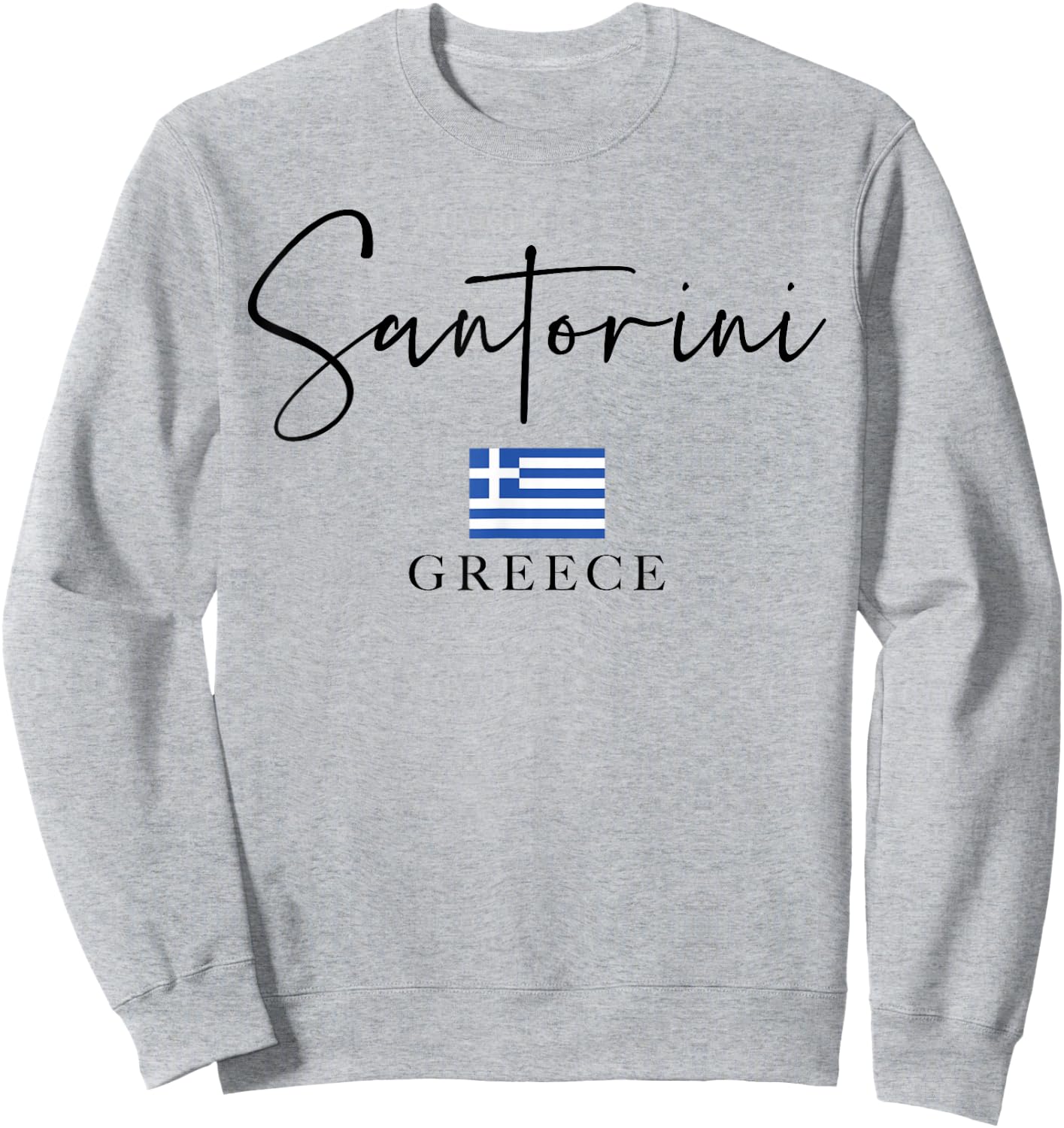 Greece Flag Vacation - Island Santorini Sweatshirt - Sweatshirt | Ash