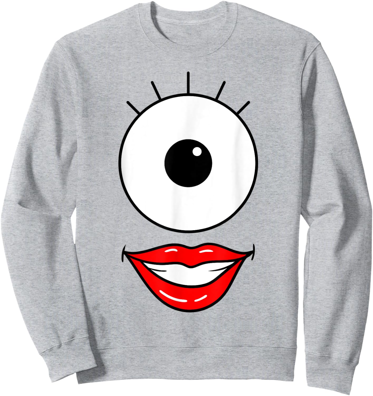 Funny Cute Monster Face One Eyeball Easy Halloween Costume Sweatshirt - Sweatshirt | Ash