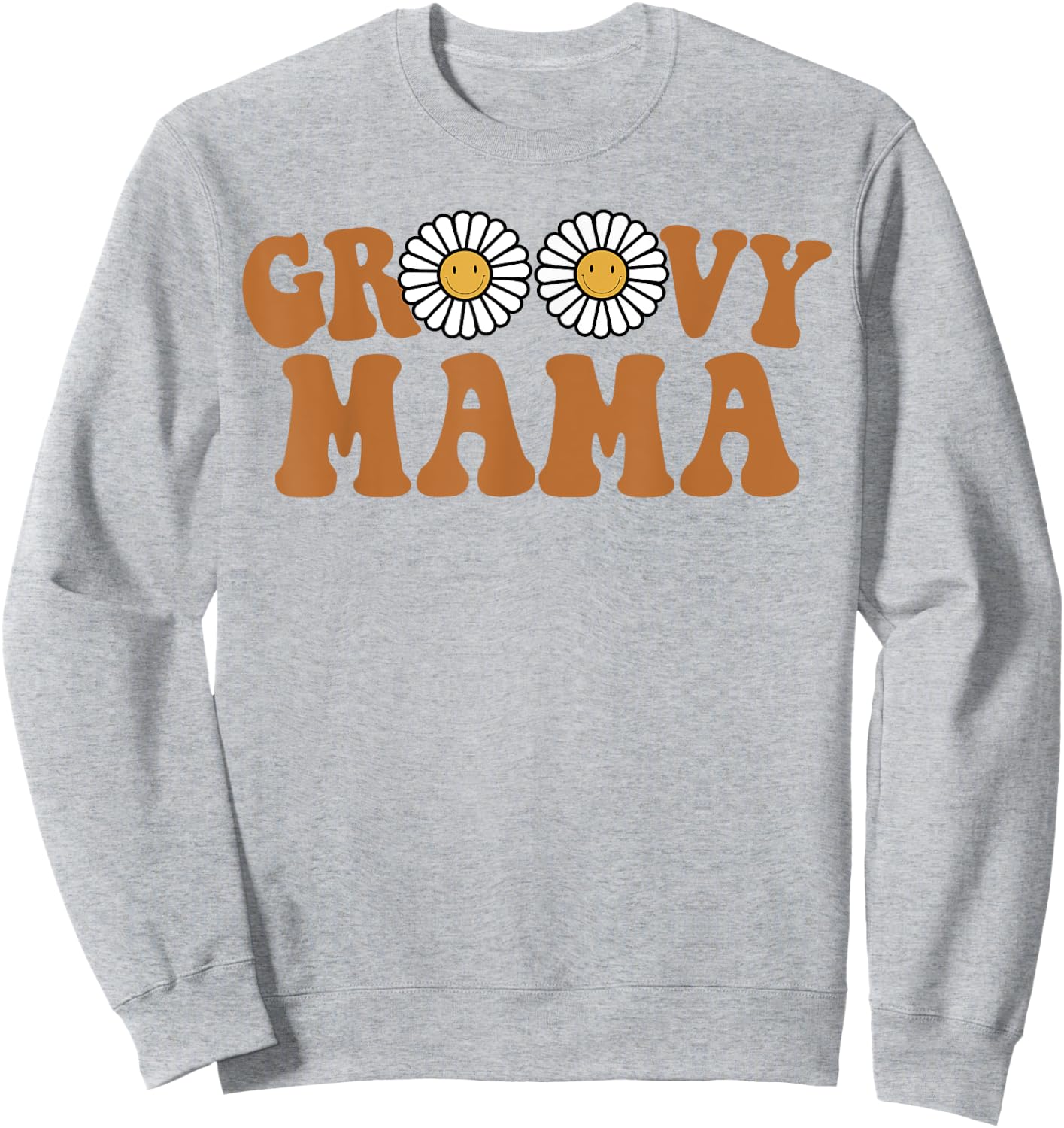 Retro Groovy Mama Matching Family 1st Birthday Party Sweatshirt - Sweatshirt | Ash