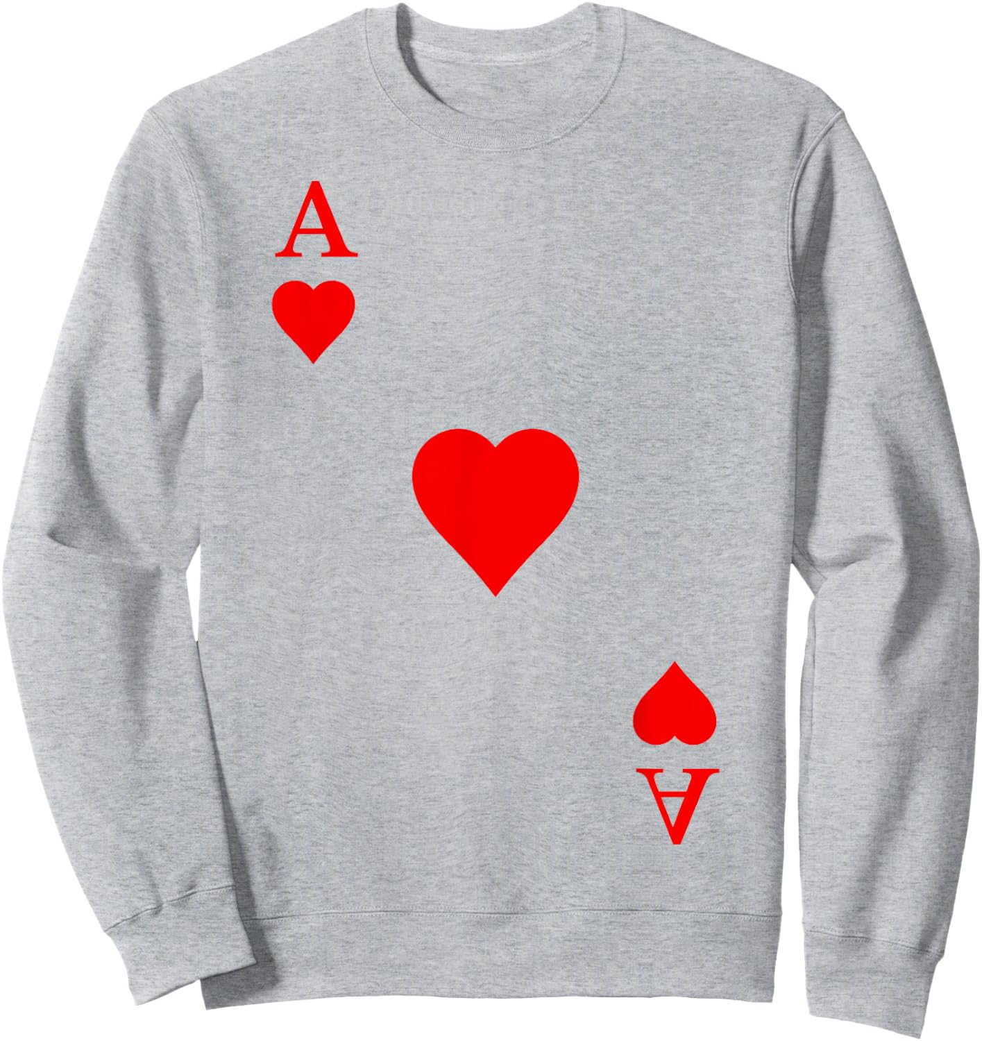 Playing card Ace of hearts Carnival Costume Poker Sweatshirt - Sweatshirt | Ash