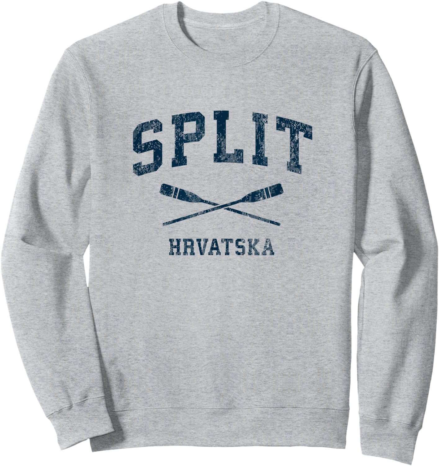 Split Croatia Vintage Nautical Paddles Sports Oars Sweatshirt - Sweatshirt | Ash