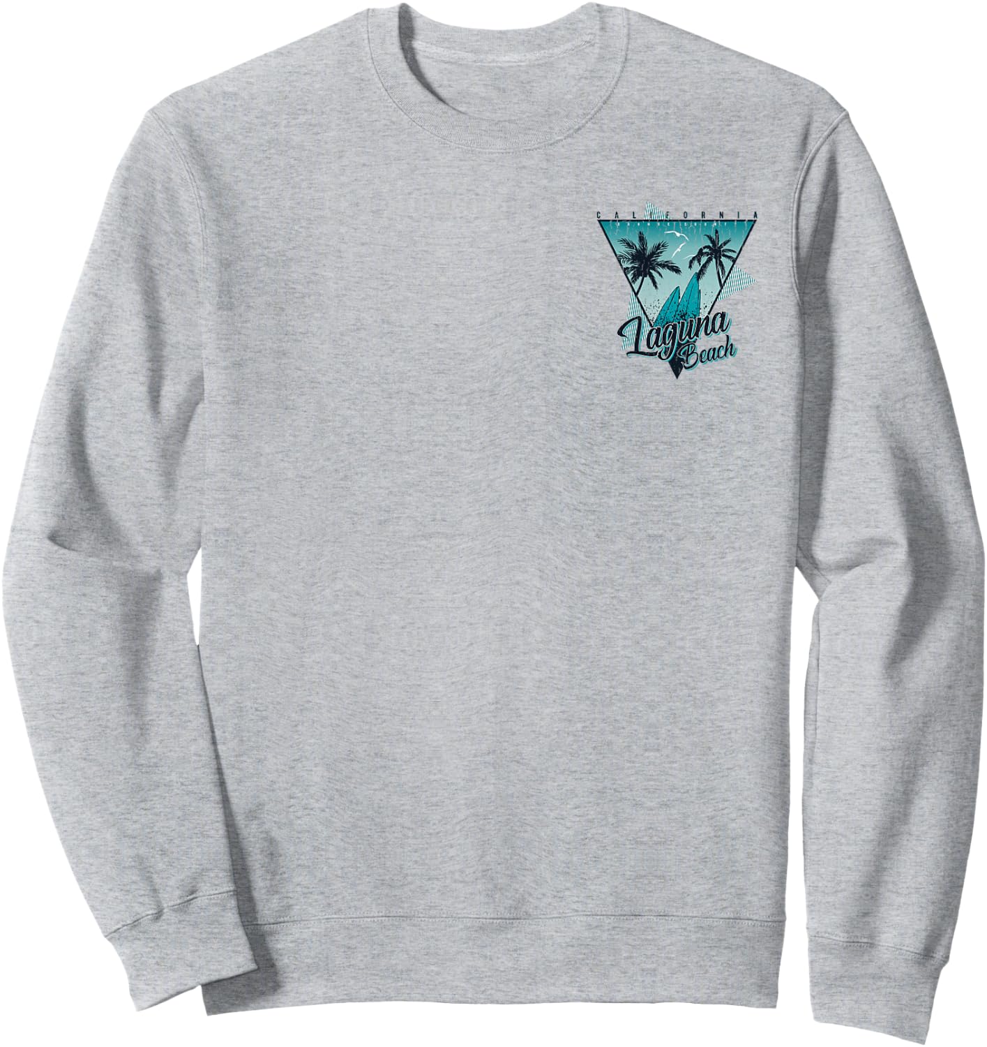 2-Sided Laguna Beach California Summer Vintage Surfing Style Sweatshirt - Sweatshirt | Ash