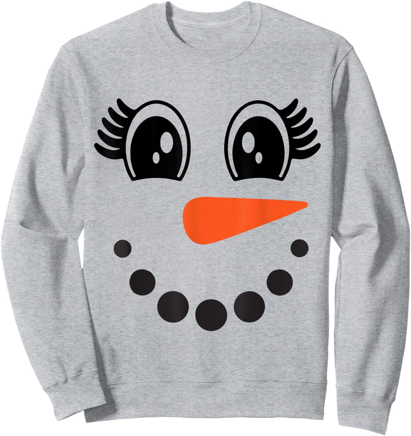 Snowman Girl Face For Girls Christmas Winter Sweatshirt - Sweatshirt | Ash