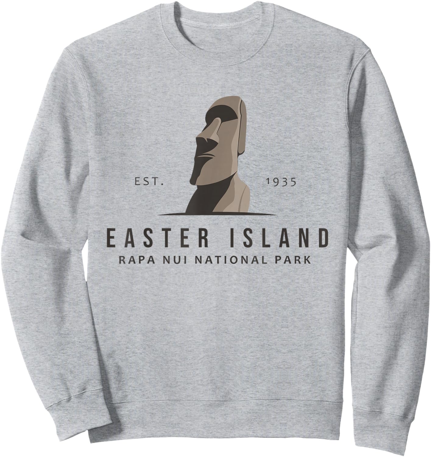 Easter Island Rapa Nui National Park Emblem Vintage Sweatshirt - Sweatshirt | Ash