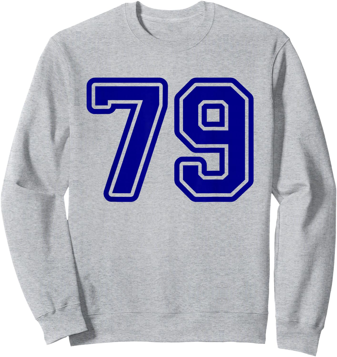Blue Sports Team Number #79 Sweatshirt - Sweatshirt | Ash