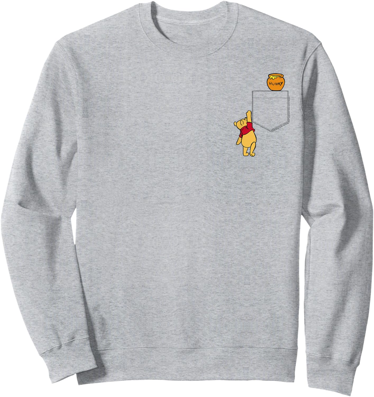 Disney Winnie The Pooh Reaching For Faux Pocket Honey Sweatshirt - Sweatshirt | Ash