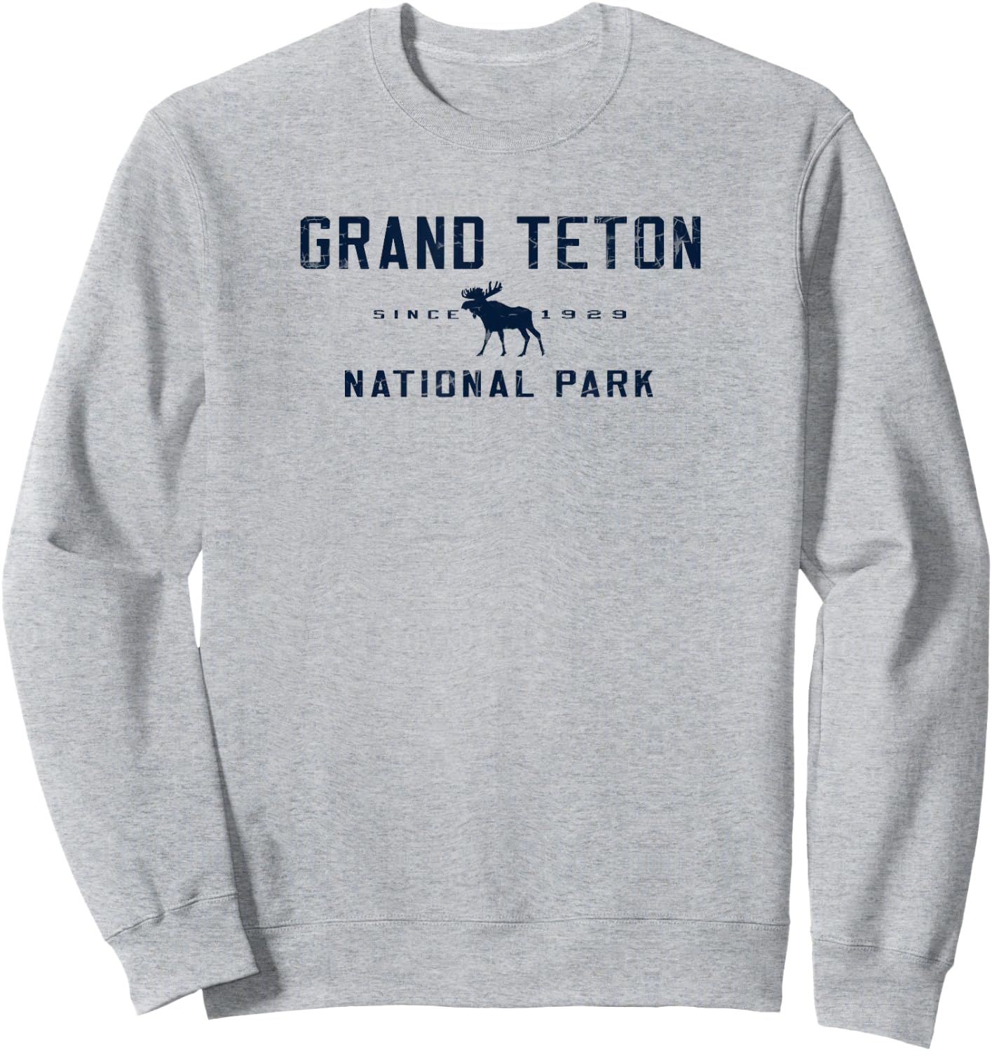Grand Teton National Park Moose Graphic Sweatshirt - Sweatshirt | Ash