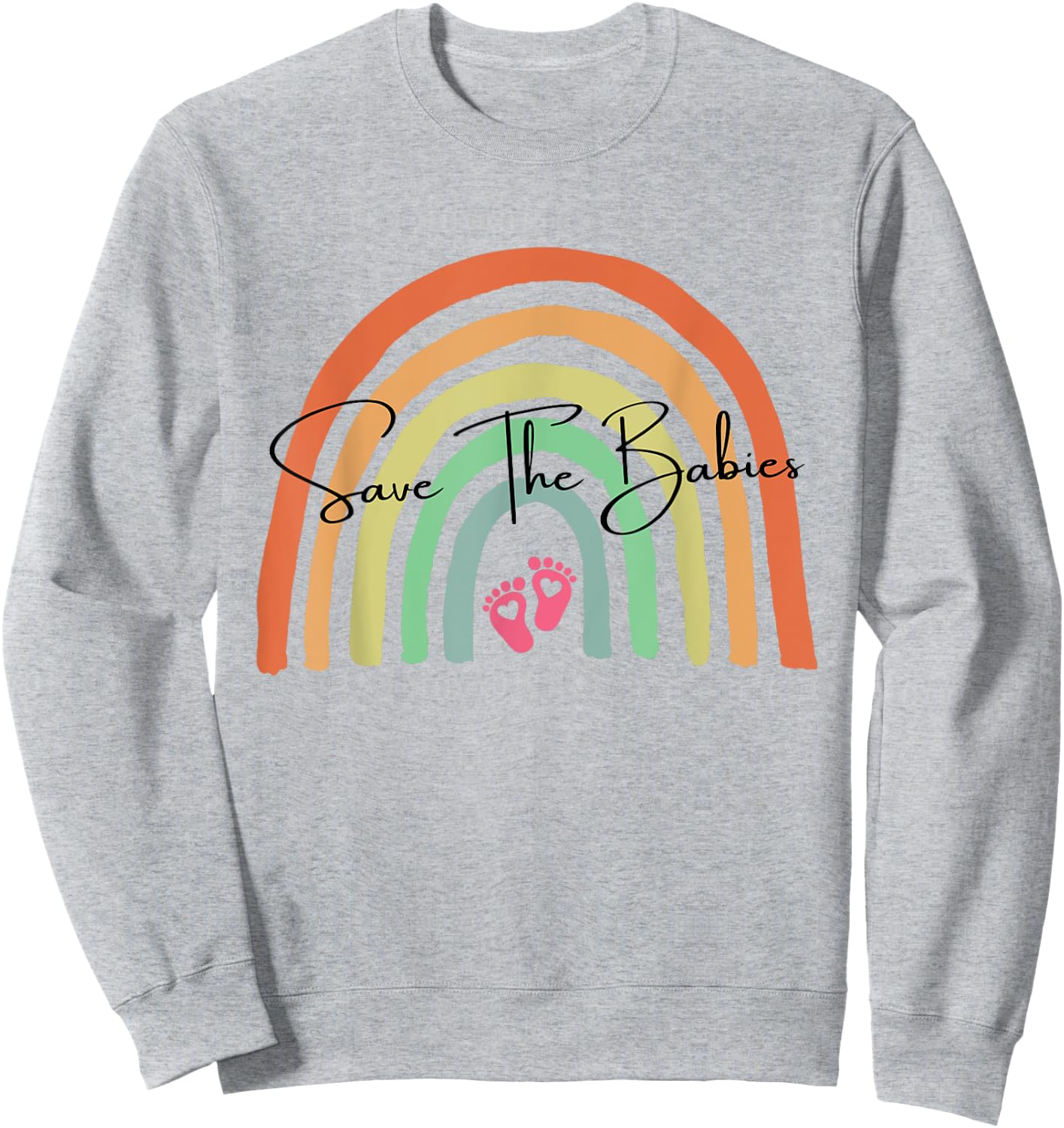 Pro Life Save The Babies Rainbow Women Kids Sweatshirt - Sweatshirt | Ash