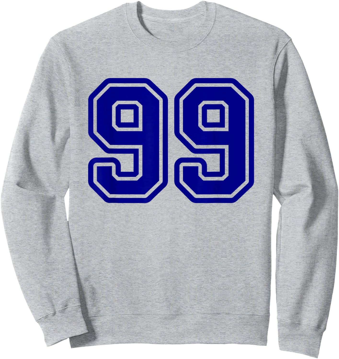 Number #99 Blue Sport Varsity Number 99 Sweatshirt - Sweatshirt | Ash