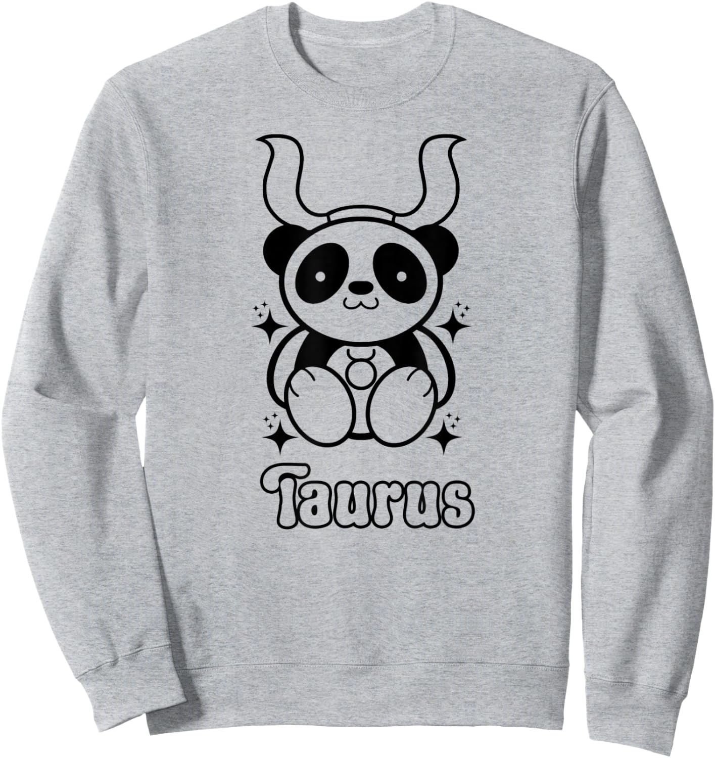 Taurus Zodiac Sign Kawaii Panda Bear Birthday Horoscope Sweatshirt - Sweatshirt | Ash