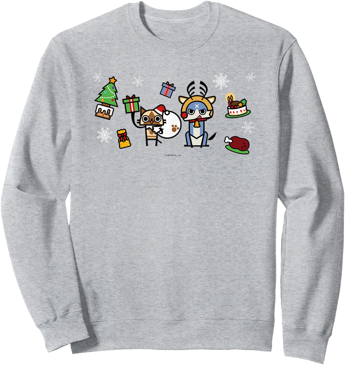Monster Hunter Rise: Sunbreak Palamute＆Palico Christmas (B) Sweatshirt - Sweatshirt | Ash