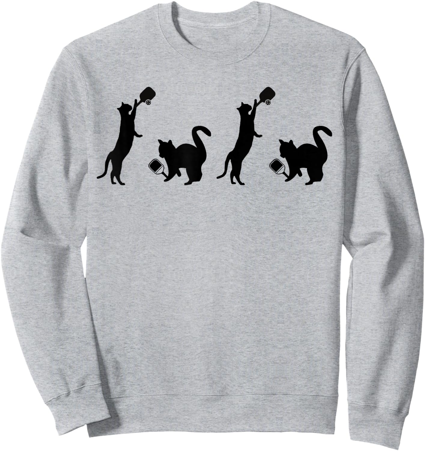 Cats Playing Pickleball Funny Cat Lover Cute Pickleball Sweatshirt - Sweatshirt | Ash