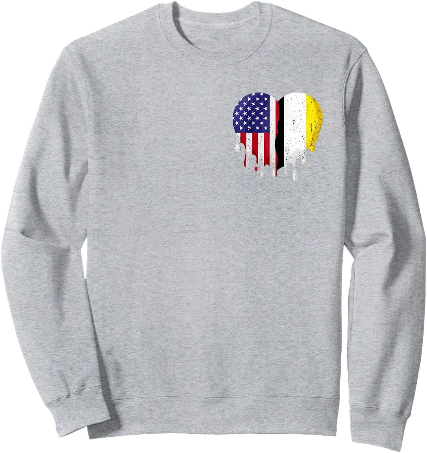 Garifuna Heritage American Grown Heart Garifuna Flag Sweatshirt - Sweatshirt | Ash