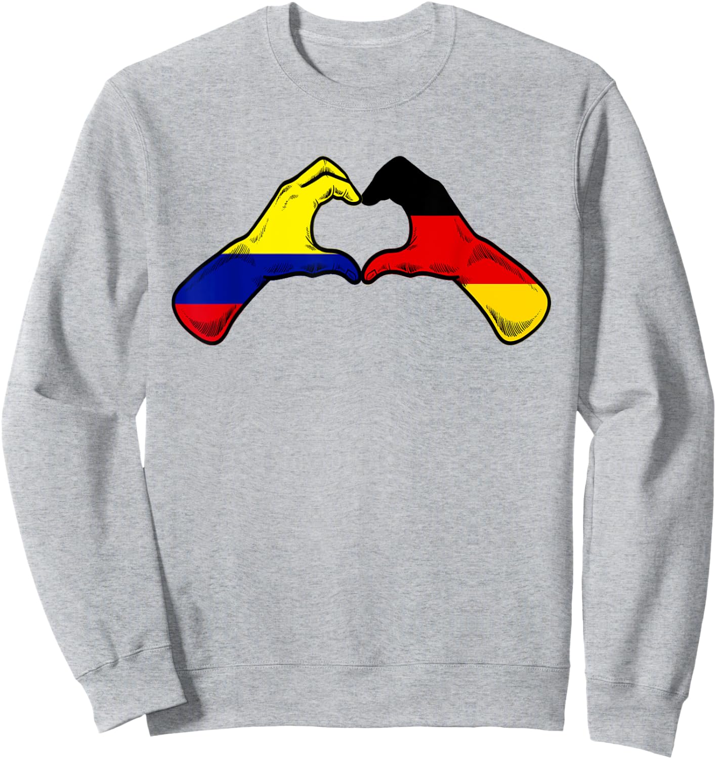Colombia Germany Flag - Colombian German Heart Sweatshirt - Sweatshirt | Ash
