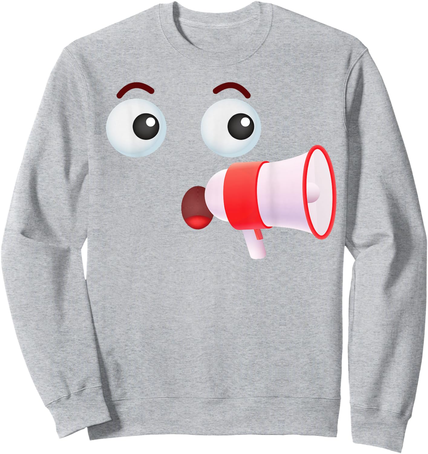Group Costume Team Outfit Tour Guide Megaphone Emoticon Sweatshirt - Sweatshirt | Ash