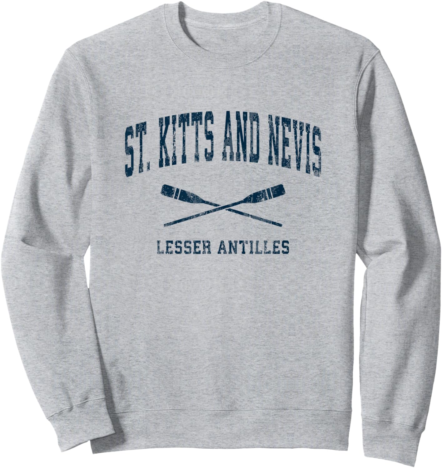 St. Kitts and Nevis Vintage Nautical Paddles Sports Oars Sweatshirt - Sweatshirt | Ash