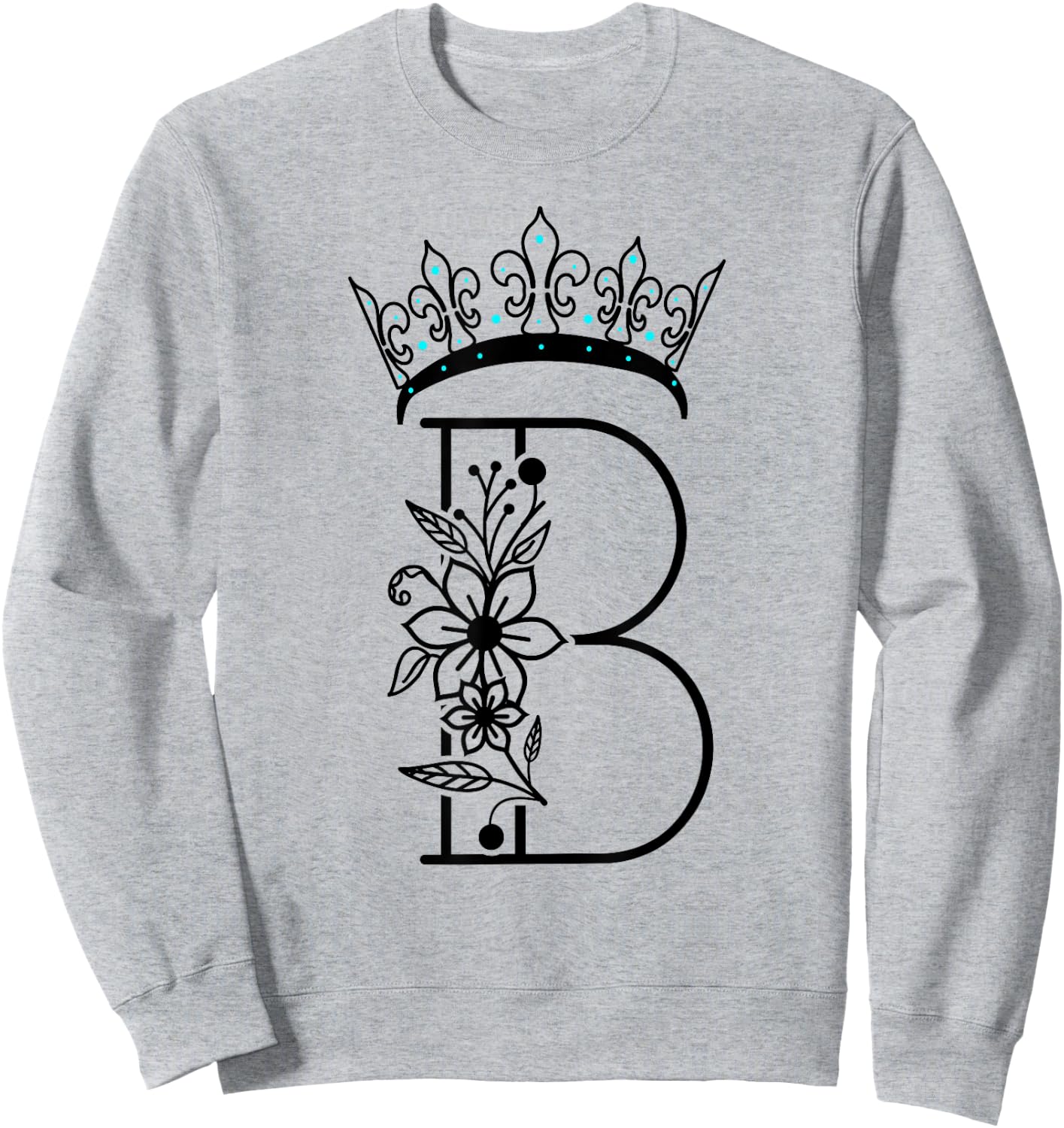 Queen B Bee Letter B Crown Alphabet Monogram Bride Bee Lover Sweatshirt - Sweatshirt | Ash