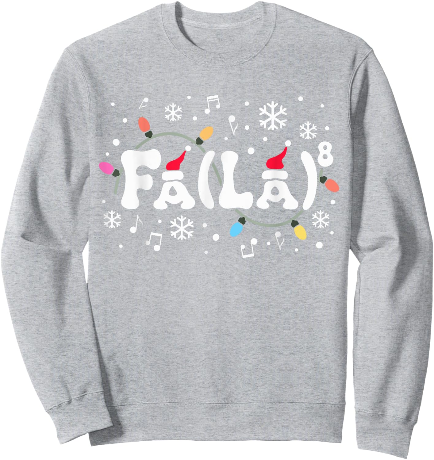 Fa La 8 Christmas Music Teacher Student Santa Funny Music Men Women Kids Sweatshirt - Sweatshirt | Ash
