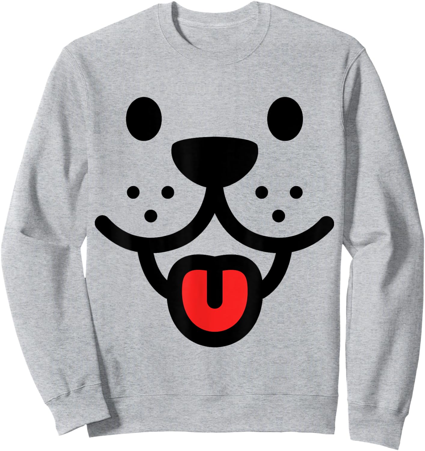 Cute Smiling Dog Face Sweatshirt - Sweatshirt | Ash