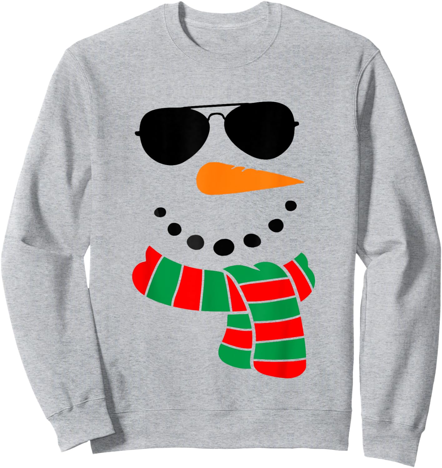 Cool Snowman Face with Sunglasses Costume Children's Snowman Sweatshirt - Sweatshirt | Ash