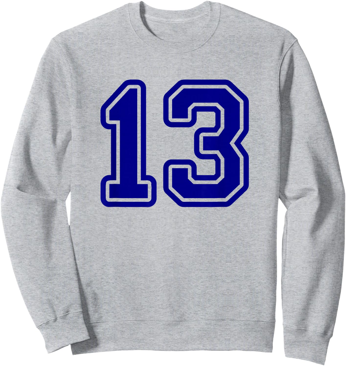 Blue Sports Team Number 13 Sweatshirt - Sweatshirt | Ash