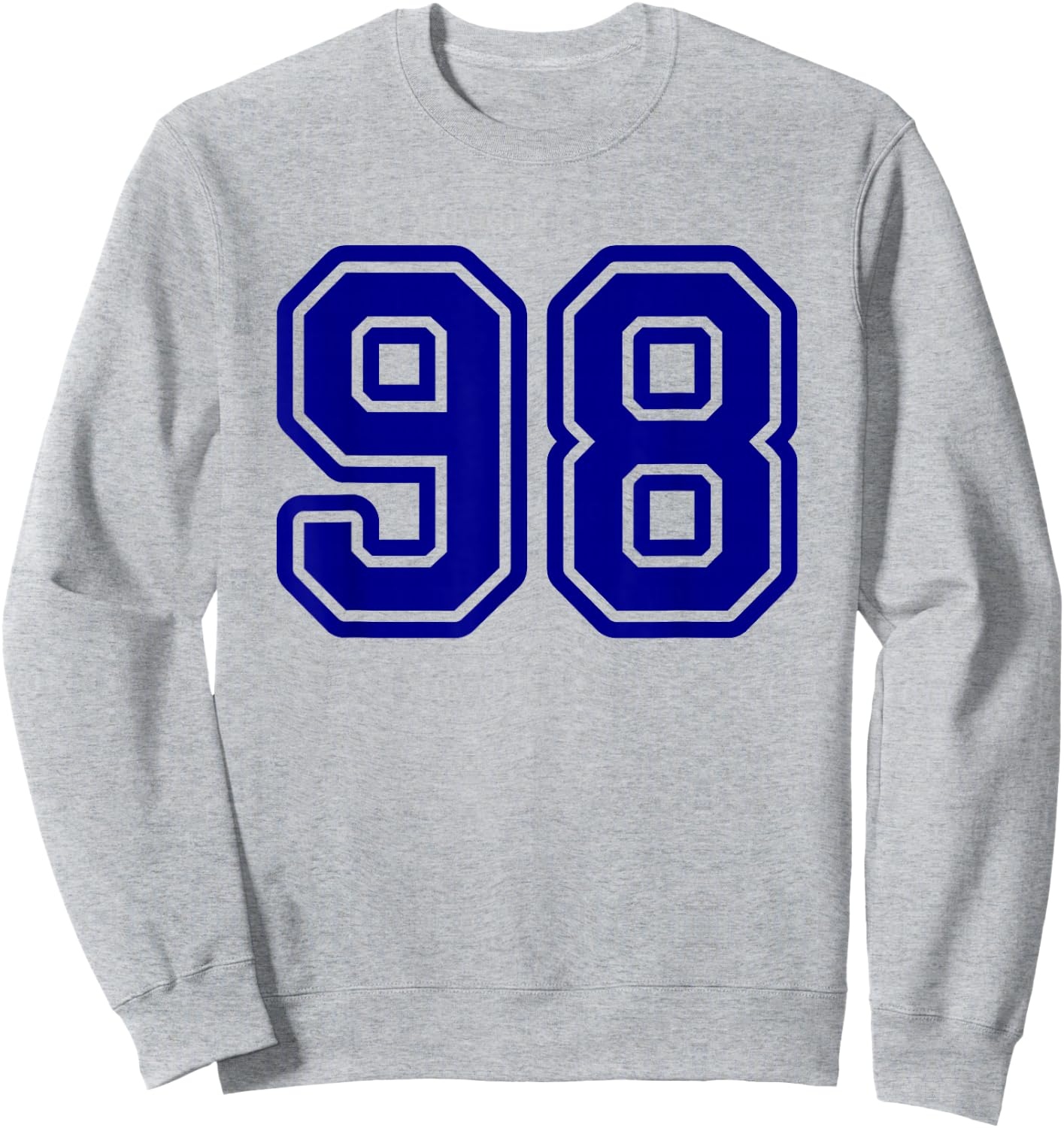 Blue Varsity Sports Team Number #98 Sweatshirt - Sweatshirt | Ash