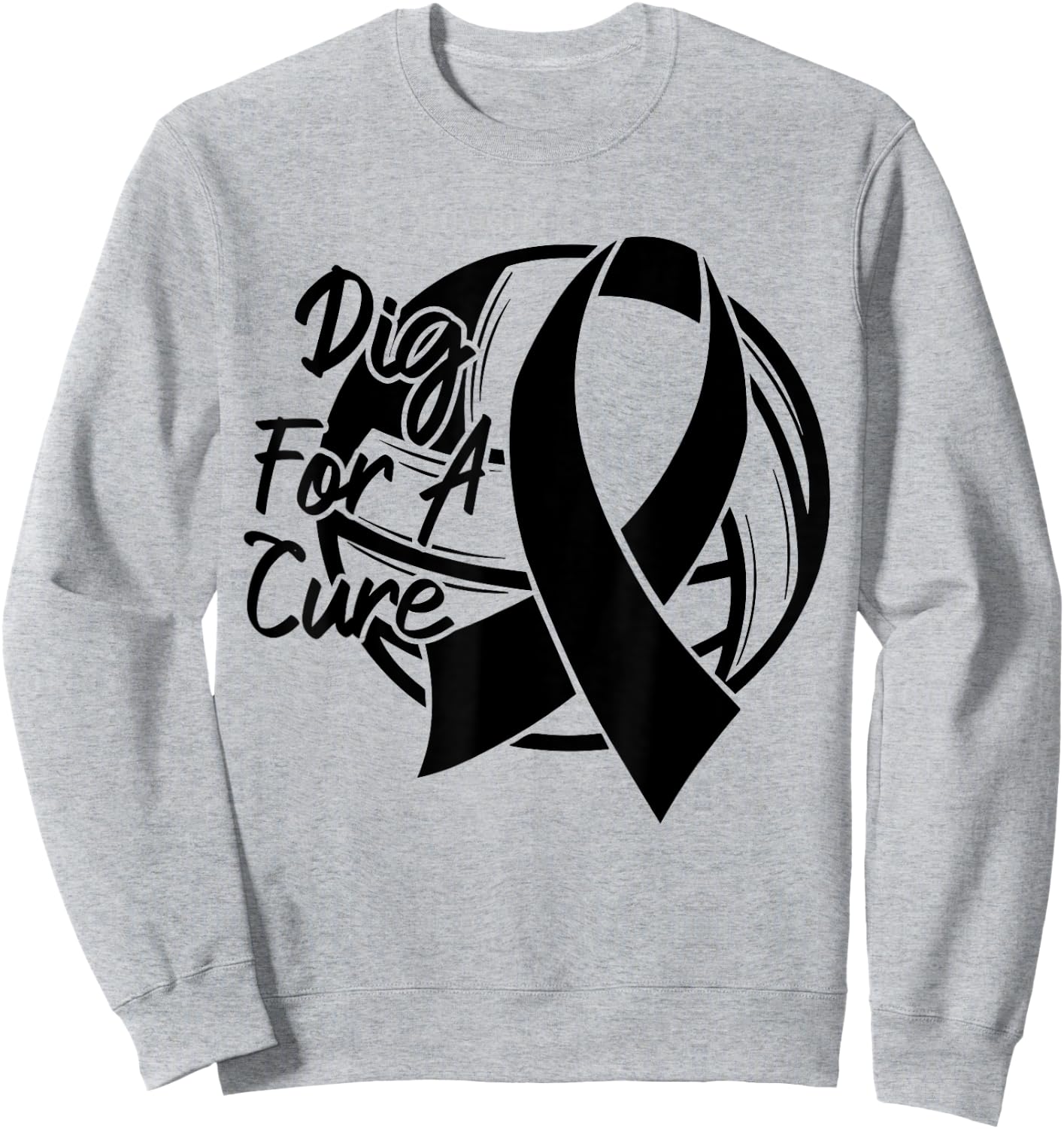 Dig For A Cure Breast Cancer Awareness Volleyball Pink Sweatshirt - Sweatshirt | Ash