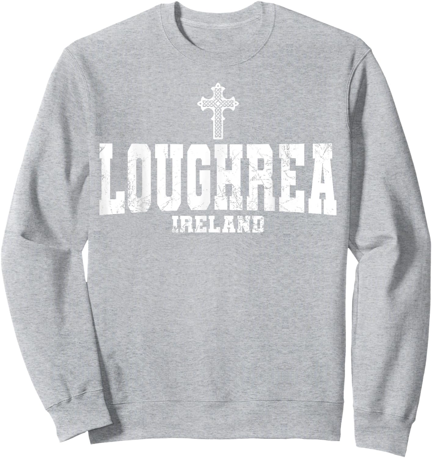 Loughrea Ireland Irish Flag Celtic Cross Éire Gaelic Sweatshirt - Sweatshirt | Ash