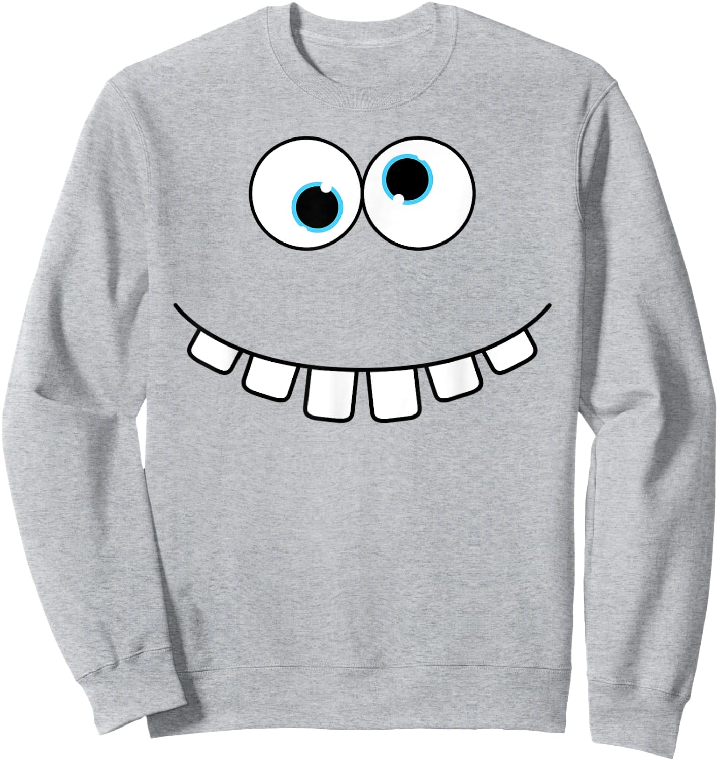 Silly Monster Face Group Costume Birthday Party Halloween Sweatshirt - Sweatshirt | Ash