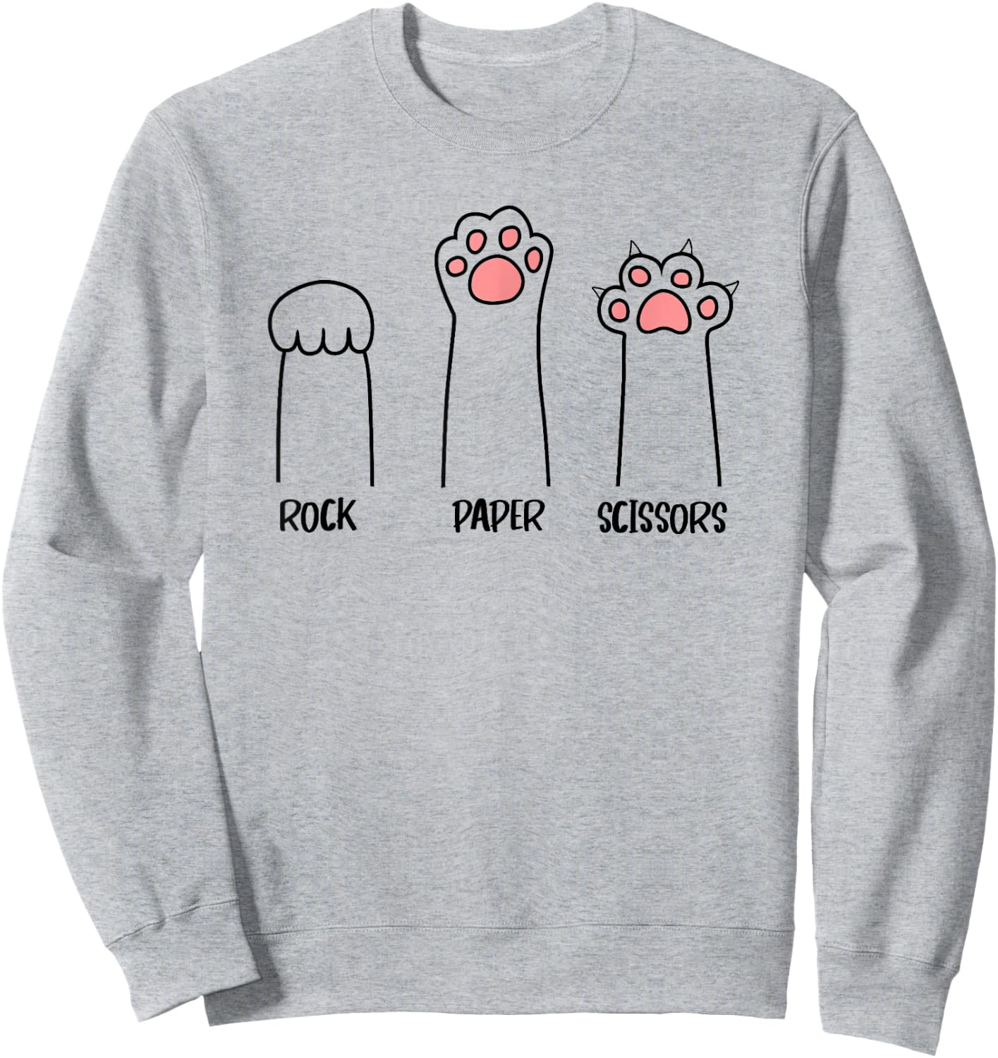 Rock Paper Scissors Cat paw Men Women Kids Sweatshirt - Sweatshirt | Ash